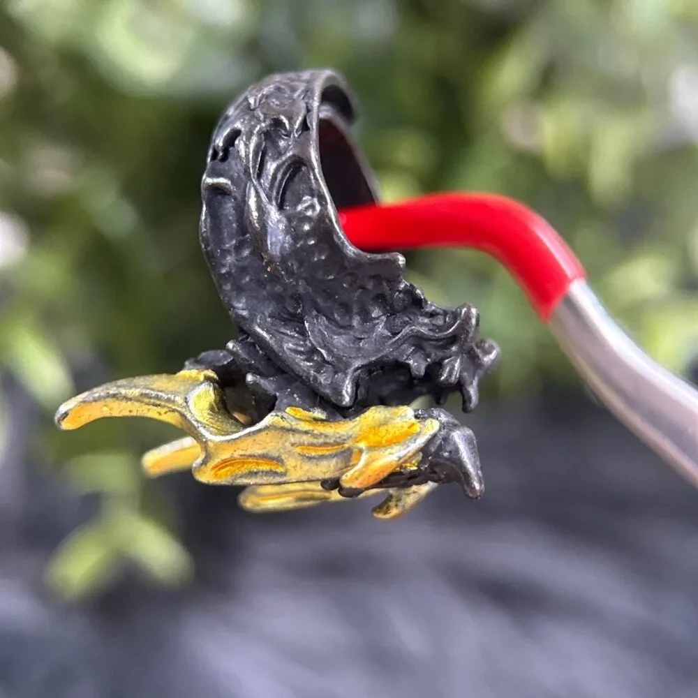 Black Band‎ Yellow Accent Dragon Ring